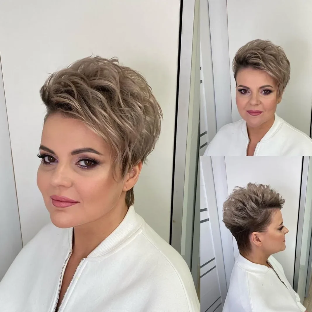 Der schönste gewellte Pixie-Schnitt für dicke Frisuren